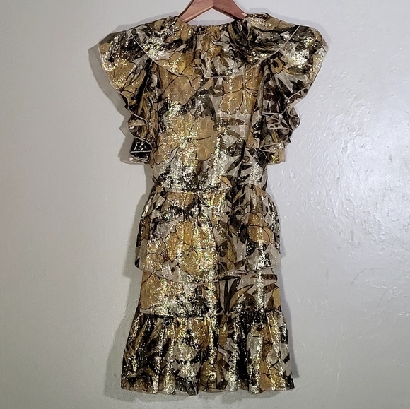 Dundas Ruffled Metallic Dress - Picture 3 of 9